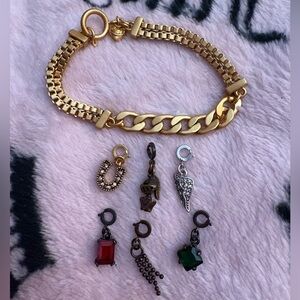 Vintage Juicy Couture Gold Chain Bracelet with Charms